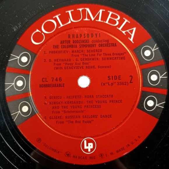 Rhapsody Artur Rodzinski The Columbia Symphony Orchestra 50s *MINOR WEAR - Picture 8 of 14